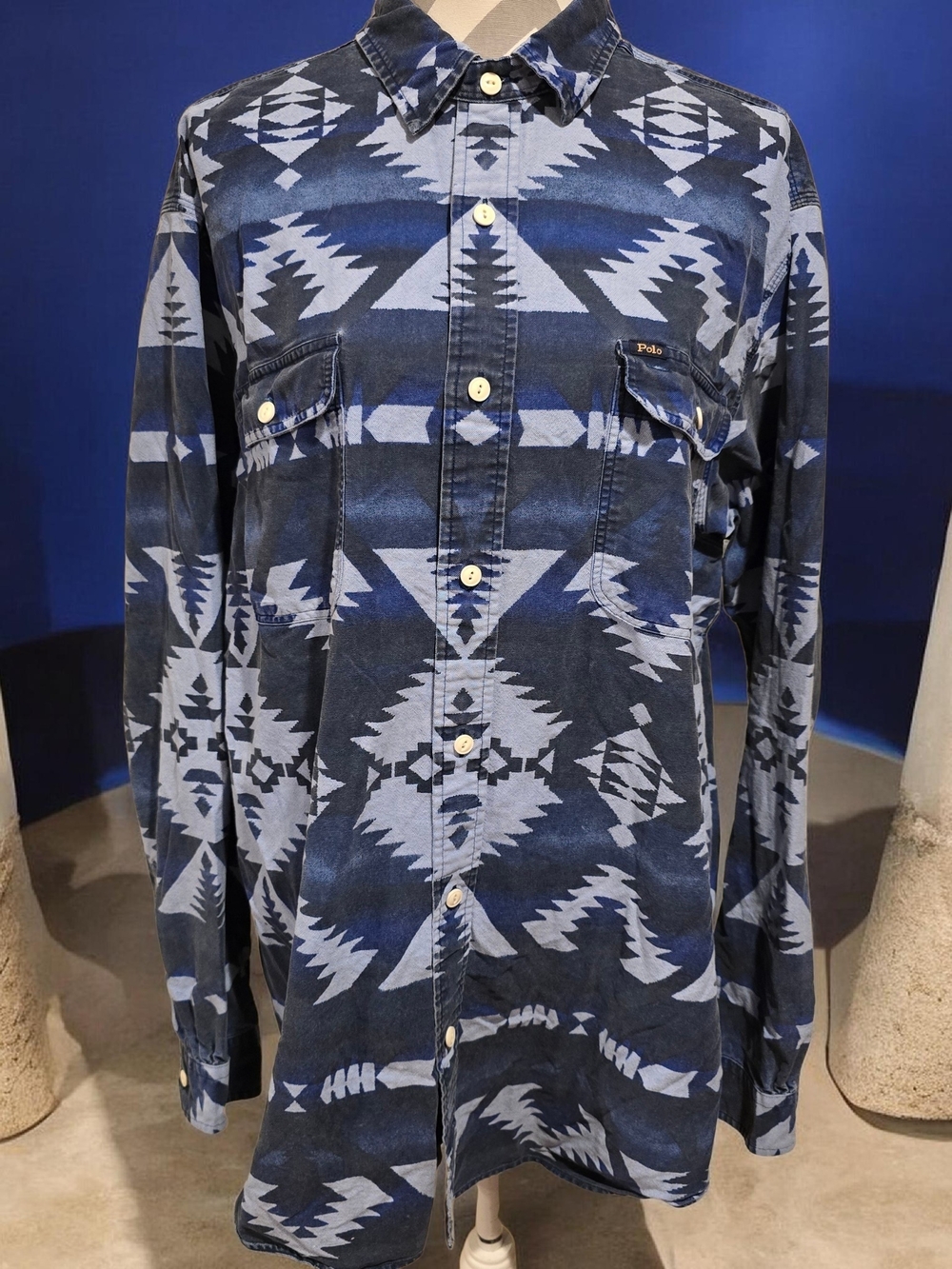 POLO RALPH LAUREN - Classic Fit AZTEC Southwestern Mens XXL Work Shirt.